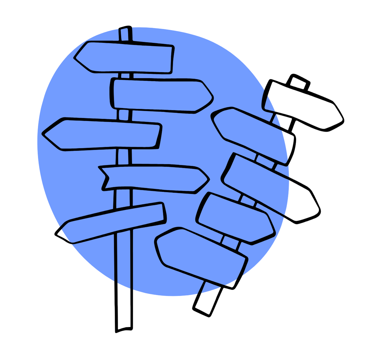 ADHS Logo und Headerwegweis blau | ADHS Leben