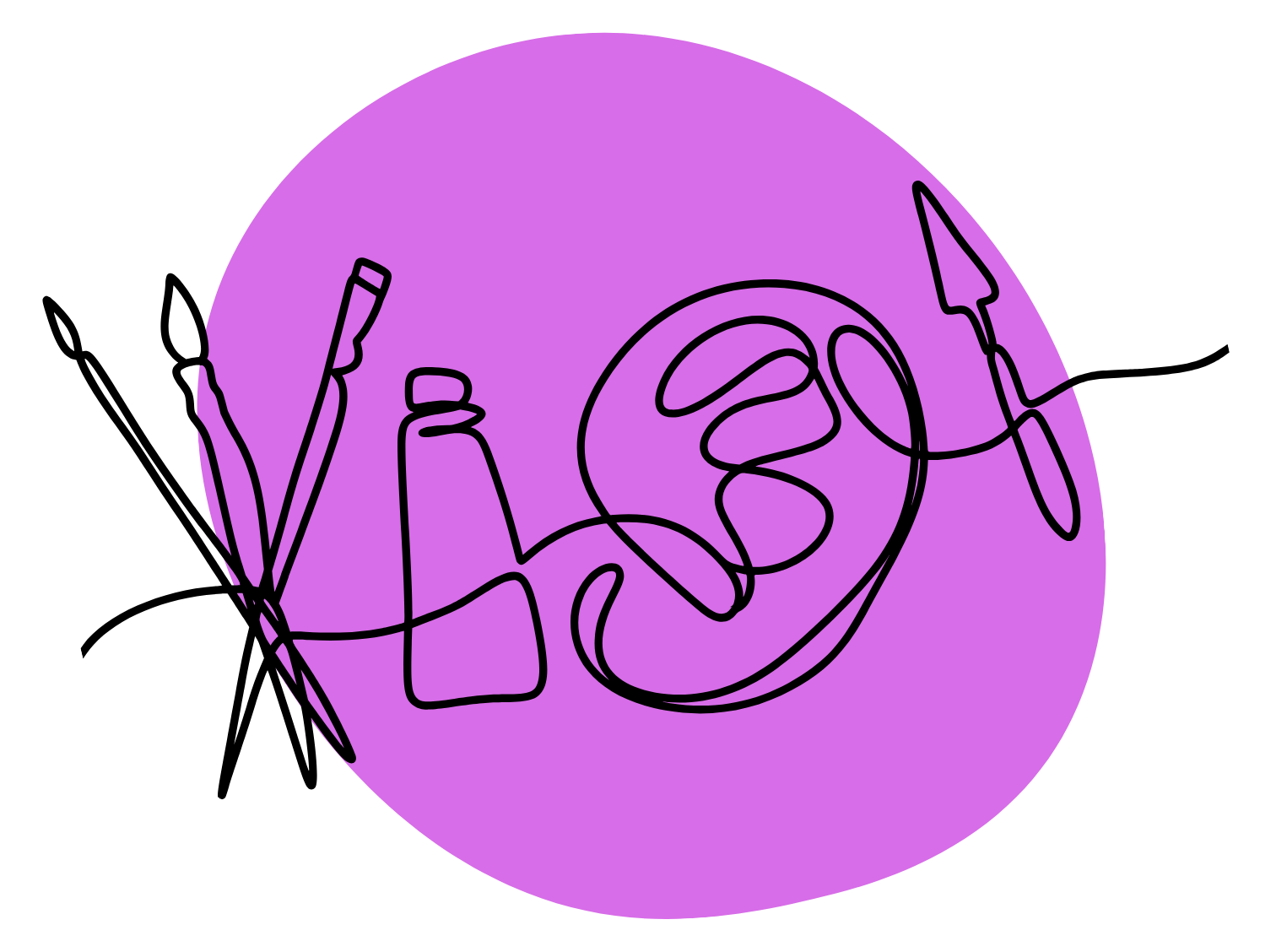 Typisch ADHS | ADHS Leben Grafik mit verschiedenem Kunstzubehör